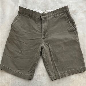 Dockers Olive Green Flat Front Cotton Shorts